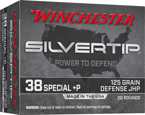 Winchester .38 Special Silvertip +P Silvertip Jacket Hollow Point 125 Grain 20/Box