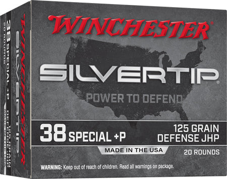 Winchester .38 Special Silvertip +P Silvertip Jacket Hollow Point 125 Grain 20/Box
