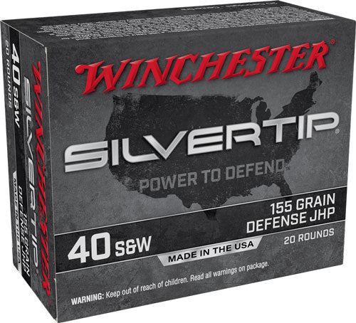 Winchester .40 S&W Silvertip Defense Silvertip Jacket Hollow Point 155 Grain 20/Box