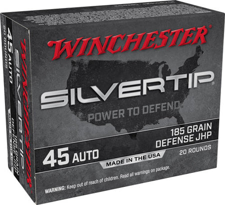 Winchester .45 ACP/Auto Silvertip Defense Jacket Hollow Point 185 Grain 20/Box