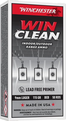 Winchester 9mm Luger / Parabellum Super X WinClean Brass Enclosed Base 115 Grain 50/Box