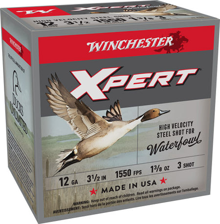 Winchester 12 Gauge XPERT STEEL HIgh Velocity #3 1-3/8 oz 3.5 in 25/Box