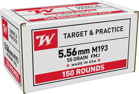 Winchester 5.56x45mm NATO USA White Box M193 Value Pack Full Metal Jacket 55 Grain 150/Box [Item 158]