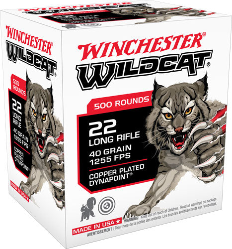 Winchester .22 Long Rifle Wildcat Copper Plated DynaPoint 40 Grain 500/Box