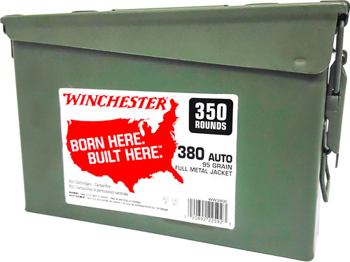 Winchester .380 ACP/Auto USA Ammo Can Full Metal Jacket 95 Grain 350/Box