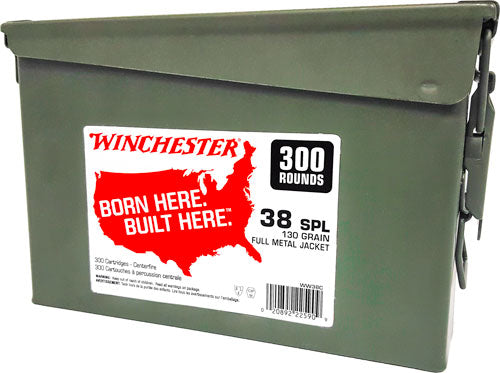 Winchester .38 Special USA Ammo Can Full Metal Jacket 130 Grain 300/Box [Item 191]