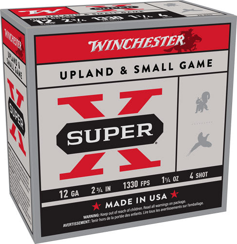 Winchester 12 Gauge Super-X HIGH BRASS Game Load 1330 #4 1-1/4 oz 2.75 in 25/Box