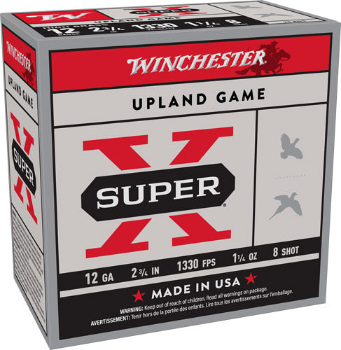Winchester 12 Gauge Super X HIGH BRASS Heavy Game Load #8 1-1/4 oz 2.75 in 25/Box