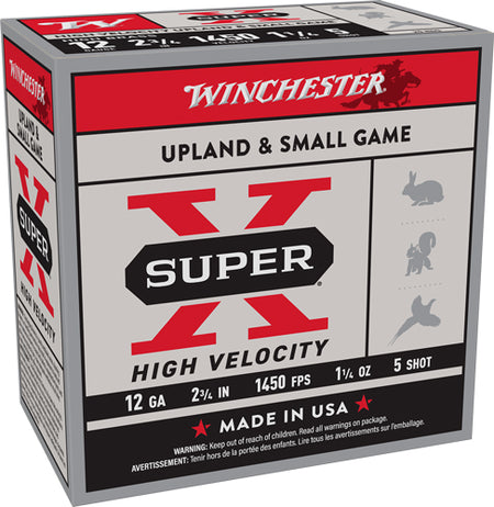 Winchester 12 Gauge Super X High Velocity #5 1-1/4 oz 2.75 in 25/Box