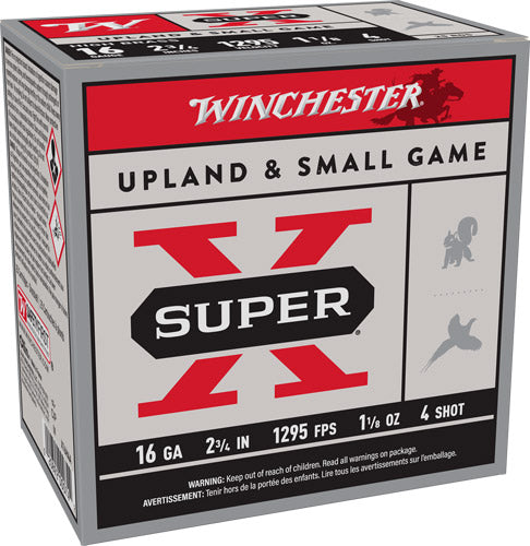 Winchester 16 Gauge Super X HIGH BRASS Heavy Game Load #4 1-1/8 oz 2.75 in 25/Box