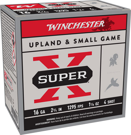 Winchester 16 Gauge Super X HIGH BRASS Heavy Game Load #4 1-1/8 oz 2.75 in 25/Box