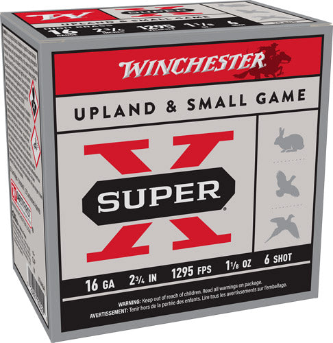 Winchester 16 Gauge Super X HIGH BRASS Heavy Game Load #6 1-1/8 oz 2.75 in 25/Box