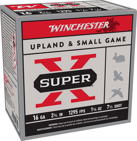 Winchester 16 Gauge Super X HIGH BRASS Heavy Game Load #7.5 1-1/8 oz 2.75 in 25/Box