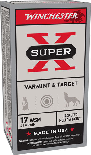 Winchester .17 WSM Super X Jacketed Hollow Point 25 Grain 50/Box