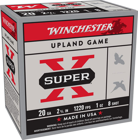 Winchester 20 Gauge Super-X HIGH BRASS Heavy Game Load #8 1 oz 2.75 in 25/Box