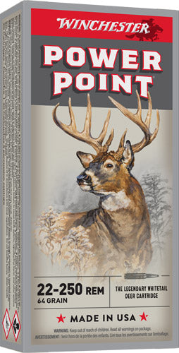 Winchester .22-250 Remington Super X Power-Point 64 Grain 20/Box