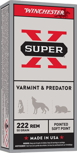 Winchester .222 Remington Super X Jacketed Soft Point 50 Grain 20/Box