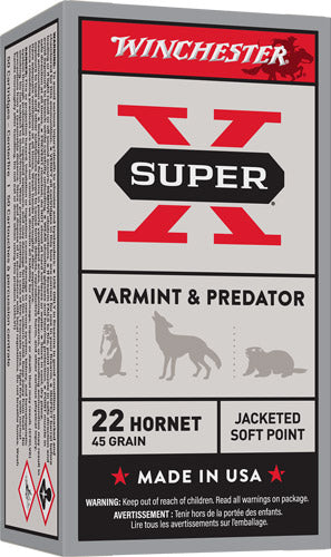 Winchester .22 Hornet Super X Jacketed Soft Point 45 Grain 50/Box