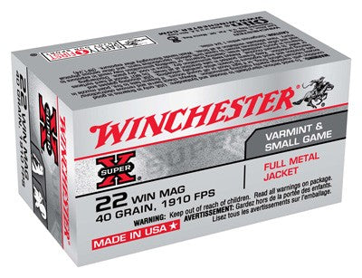 Winchester .22 Magnum / WMR Super-X Full Metal Jacket 40 Grain 50/Box