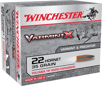 Winchester .22 Hornet Varmint X Polymer Tip Rapid Expansion 35 Grain 20/Box
