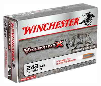 Winchester .243 Winchester Varmint X Polymer Tip Rapid Expansion 58 Grain 20/Box