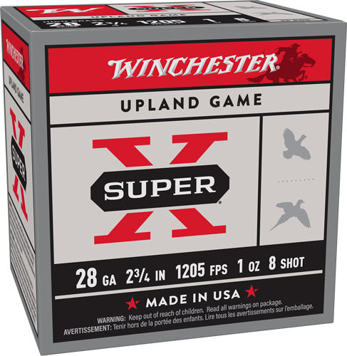 Winchester 28 Gauge Super X HIGH BRASS Heavy Game Load #8 1 oz 2.75 in 25/Box