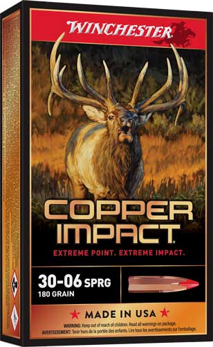 Winchester .30-06 Springfield Copper Impact Copper Extreme Point Lead-Free 180 Grain 20/Box