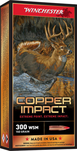 Winchester .300 WSM Copper Impact Copper Extreme Point Lead-Free 150 Grain 20/Box