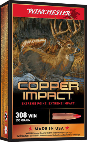 Winchester .308 Win / 7.62x51mm Deer Season XP Copper Impact Copper Extreme Point 150 Grain 20/Box