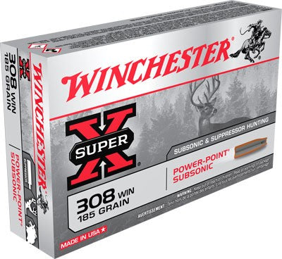 Winchester .308 Win / 7.62x51mm Super X Power-Point Subsonic 185 Grain 20/Box