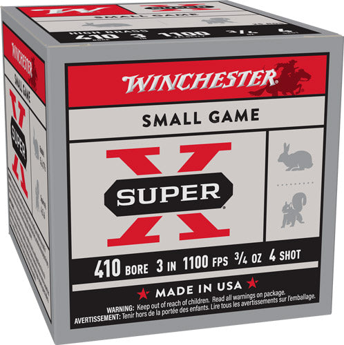 Winchester .410 Bore Super X HIGH BRASS Heavy Game Load #4 3/4 oz 3 in 25/Box