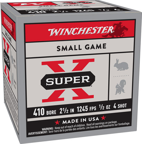 Winchester .410 Bore Super X HIGH BRASS Heavy Game Load #4 1/2 oz 2.5 in 25/Box