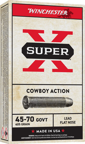 Winchester .45-70 Government Super X Cowboy Action Lead Flat Nose 405 Grain 20/Box