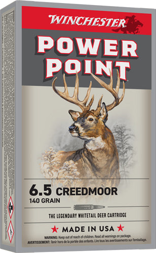 Winchester 6.5mm Creedmoor Power-Point Jacketed Soft Point 140 Grain 20/Box