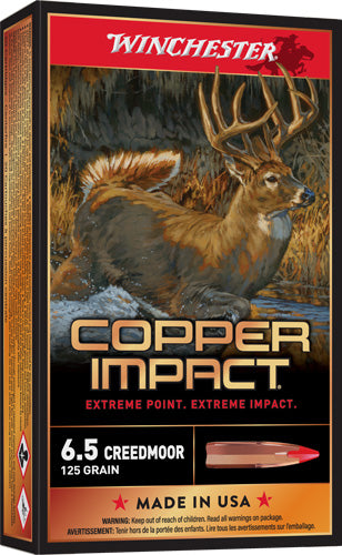 Winchester 6.5mm Creedmoor Copper Impact Copper Extreme Point Lead-Free 125 Grain 20/Box