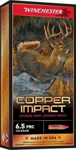 Winchester 6.5 PRC Copper Impact Copper Extreme Point Lead-Free 125 Grain 20/Box