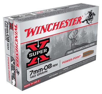 Winchester 7mm-08 Remington Super-X Power-Point Pointed Soft Point 140 Grain 20/Box [Item 3254]