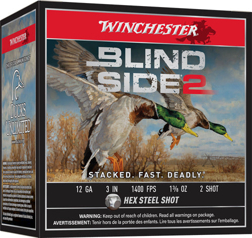 Winchester 12 Gauge Blind Side 2 Hex Steel #2 1-3/8 oz 3 in 25/Box