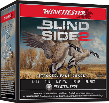 Winchester 12 Gauge Blind Side 2 Hex Steel BB 1-3/8 oz 3 in 25/Box