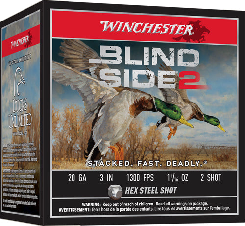 Winchester 20 Gauge Blind Side 2 Hex Steel #2 1-1/16 oz 3 in 25/Box