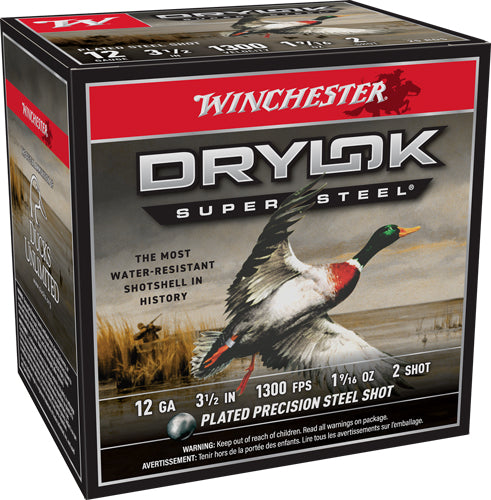 Winchester 12 Gauge Drylok Super Steel Magnum #2 1-9/16 oz 3.5 in 25/Box