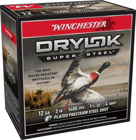 Winchester 12 Gauge Drylok Super Steel Magnum #4 1-1/4 oz 3 in 25/Box