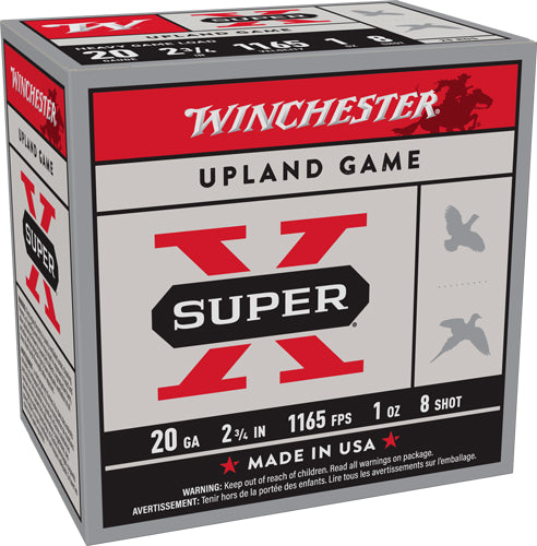 Winchester 20 Gauge Super X Heavy Game Load #8 1 oz 2.75 in 250/Box