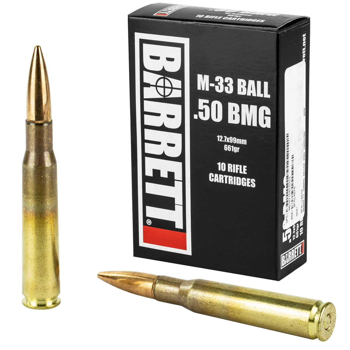 Barrett Firearms .50 BMG M33 Ball Full Metal Jacket 661 Grain 10/Box [Item 424]