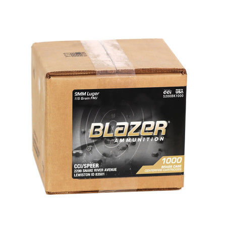 Blazer 9mm Luger / Parabellum Brass Bulk Full Metal Jacket 115 Grain 1000/Box [Item 9514]