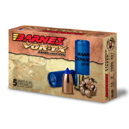 Barnes 12 Gauge VOR-TX Expander Tipped Slug 1 oz 2.75 in 5/Box