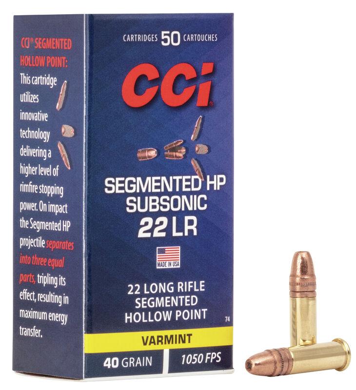 CCI .22 Long Rifle Segmented HP Subsonic Hollow Point Subsonic 40 Grain 50/Box
