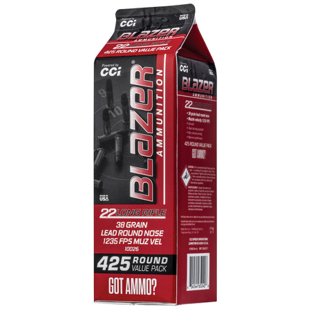 CCI .22 Long Rifle Blazer Lead Round Nose 38 Grain 25/Box