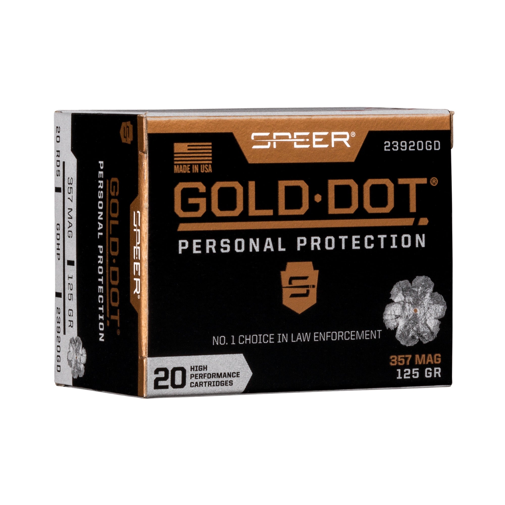 Speer .357 Magnum Gold Dot Personal Protection Hollow Point 125 Grain 20/Box