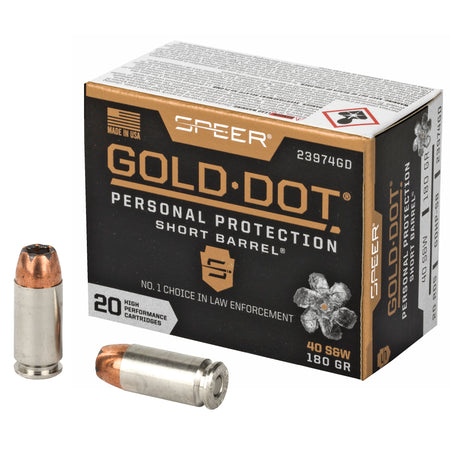 Speer .40 S&W Gold Dot Personal Protection Short Barrel Jacketed Hollow Point 180 Grain 20/Box